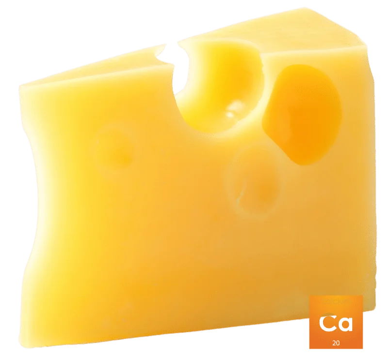 cuánto tiene de calcio el queso emmental
