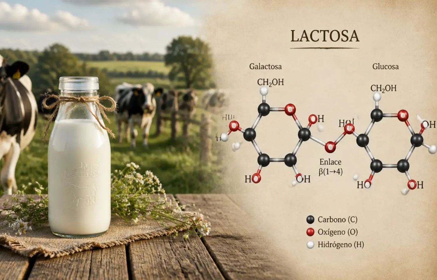 la lactosa y el queso de vaca