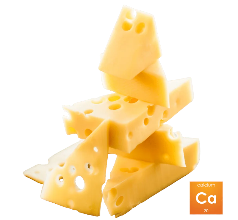 queso emmental y sustancia de calcio